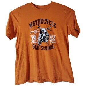 North Creek Men's 2XL T Shirt Orange 1952 Old School Vintage Motorcycle Classic